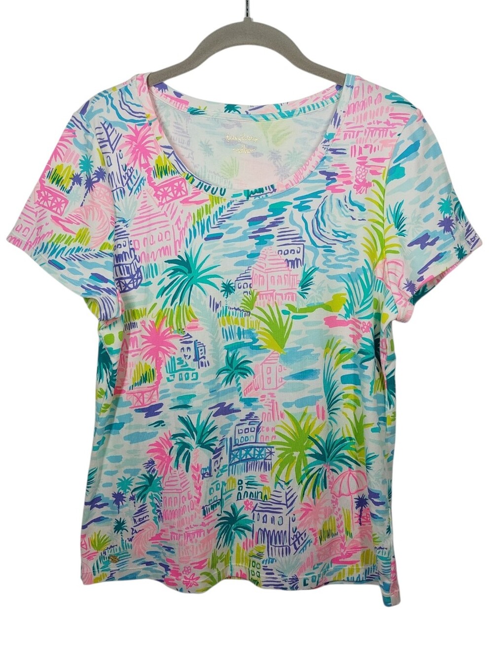 Lilly Pulitzer Halee Knit Top Tshirt Private Island Size XL